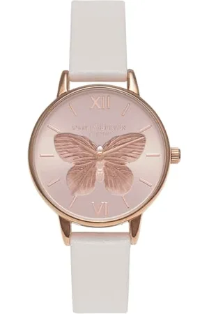 Olivia Burton Analogue Quartz Watch for Women with Blush Leather Strap - OB16MB16