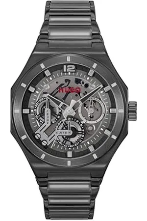 HUGO BOSS Analogue Multifunction Quartz Watch for Men #GRAIL SKELETON Collection with Stainless Steel Bracelet - 1530379