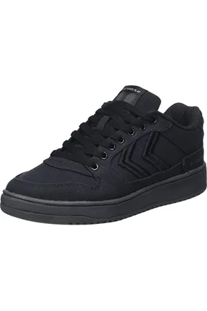 Hummel Unisex ST. Power Play Canvas Sneaker, Black/Magnet, 2 UK