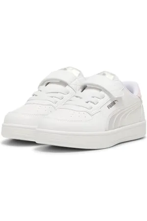PUMA CAVEN Holo 2.0 AC+ PS Sneaker, White-Mauve Mist Silver, 13 UK Child