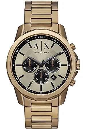 Armani Exchange Watch for Men , Chronograph movement, 44MM Brown Stainless Steel case with a Stainless Steel strap, AX1739