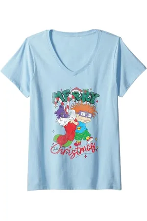 Rugrats Womens Chucky Christmas Stocking V-Neck T-Shirt