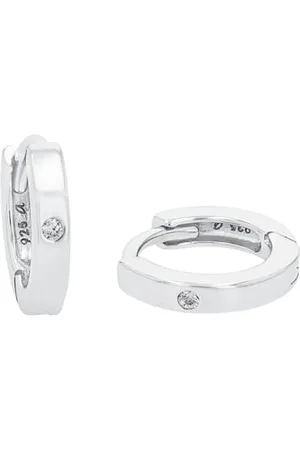 Amor Hoop earrings 925 Sterling woman earrings, with zirconia synth., 1 cm, , comes in jewelry gift box