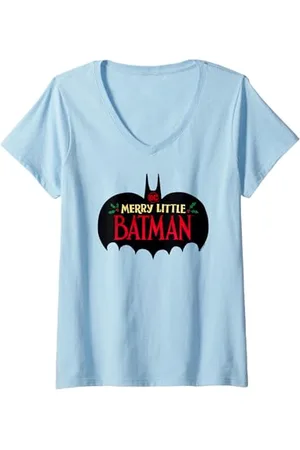 Batman Womens Merry Little Logo V-Neck T-Shirt