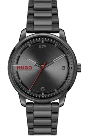 HUGO BOSS Three Hand Quartz Movement Watch for Men #STAMP Collection with Stainless Steel Bracelet - 1530365
