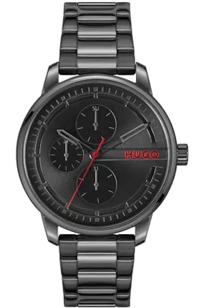 HUGO BOSS Analogue Multifunction Quartz Watch for Men #STAMP MULTI Collection with Leather Strap or Stainless Steel Bracelet