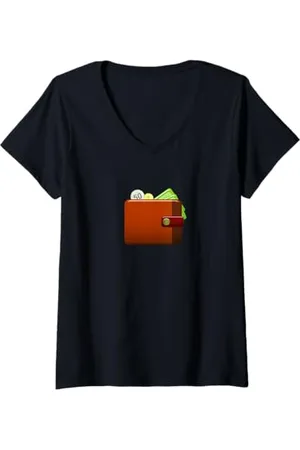 ArtAttack Womens Wallet with Cash V-Neck T-Shirt