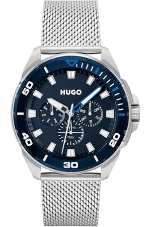 HUGO BOSS Analogue Multifunction Quartz Watch for Men with Silver Stainless Steel mesh Bracelet - 1530287