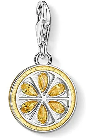 Thomas Sabo Women Charm Pendant Citron Lemon Charm Club 925 Sterling Silver 1835-041-4