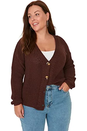 Trendyol Plus Size Cardigan - - Relaxed