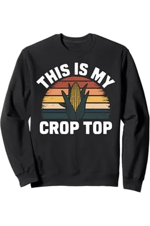 Graphic 365 Corn Crop Top Funny Farmer This My Crop Top Pun Sweatshirt
