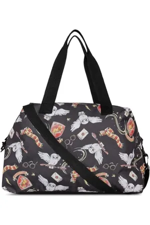 Harry Potter Tote Duffel Bag Train Owl Glasses Hogwarts All Over Print Carry On Travel, , One Size