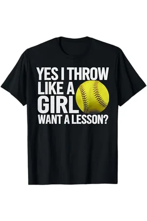 Graphic 365 Softball Throw Like A Girl Player Sports Team Gift Idea T-Shirt