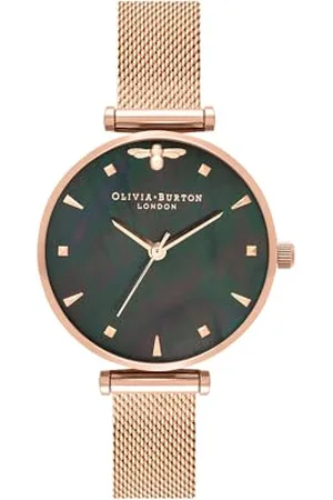 Olivia Burton Analogue Quartz Watch for Women with Rose Gold Colored Stainless Steel mesh Bracelet - OB16AM145