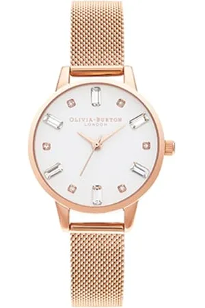 Olivia Burton Analogue Quartz Watch for Women with Rose Gold Colored Stainless Steel Bracelet - OB16BJ02