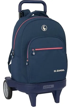 Safta EL GANSO Classic - Large Backpack with Wheels, Compact Evolution, Removable, Ideal for Children of Different Ages, Comfortable and Versatile, Quality and Resistance, 33 x 22 x 45 cm, Blue