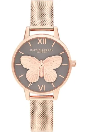 Olivia Burton Analogue Quartz Watch for Women with Rose Gold Colored Stainless Steel Bracelet - OB16MB28