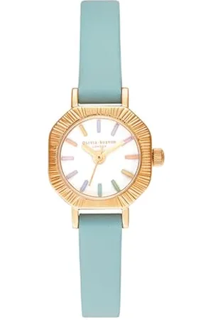 Olivia Burton Analogue Quartz Watch for Women with Turquoise Leather Strap - OB16CC53