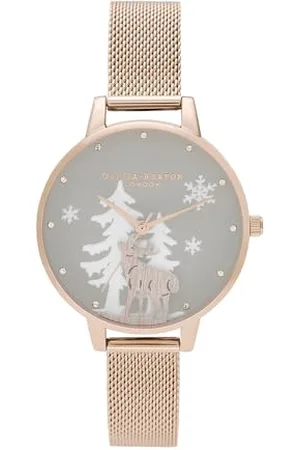 Olivia Burton Analogue Quartz Watch for Women with Rose Gold Colored Stainless Steel Bracelet - OB16AW01