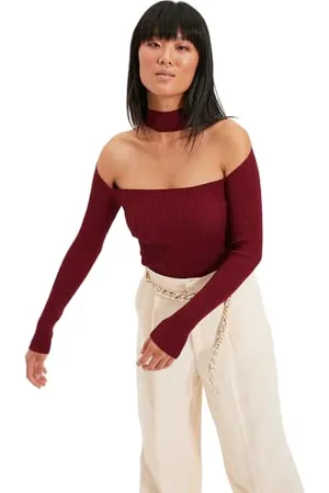 Trendyol Women Slim Bodycon Standing Collar Knitwear Sweater