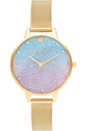 Olivia Burton Analogue Quartz Watch for Women with Gold Colored Stainless Steel Bracelet - OB16US48