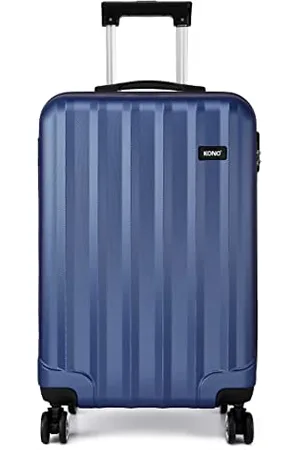 Kono 55x35x20cm Cabin Hand Luggage Super Lightweight ABS Suitcase 4 Wheels Spinner Luggage Vertical Strip Travel Trolley Case