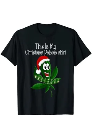 UNKNOWN This Is My Christmas Pajama shirt Weed Marijuana Cannabis T-Shirt