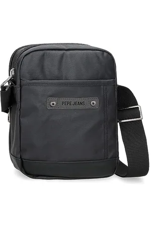 Pepe Jeans Hatfield Shoulder Bag Two Compartments Black 17 x 22 x 7.5 cm Polyester, , One Size, Two Compartment Shoulder Bag