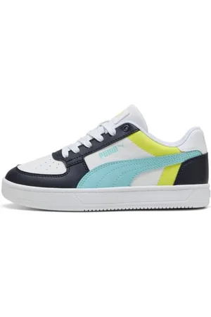 PUMA CAVEN 2.0 Block JR Sneaker, White-Safe Lake-New Navy, 6 UK