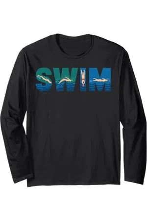 Graphic 365 Swimming Swimmer Swimsuit Swimming Pool Beach Summer Long Sleeve T-Shirt
