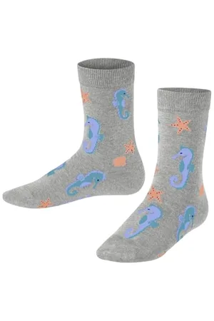 Falke Unisex Kids Lovely Seahorses K So Cotton Patterned 1 Pair Socks, , 3-5