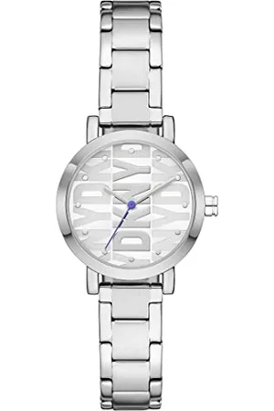 DKNY Watch for Women Soho, Quartz Three Hand movement, 28MM Silver Alloy case with a Stainless Steel strap, NY6646