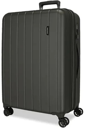 MOVOM Wood Grey Big Suitcase 52x75x33 cm Rigid ABS TSA Lock 109 Litre 4.9 kg 4 Double Wheels