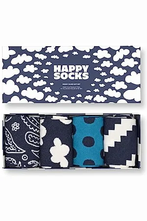 Happy Socks Womens 4-pack Moody Blues Gift Set, , S-M UK