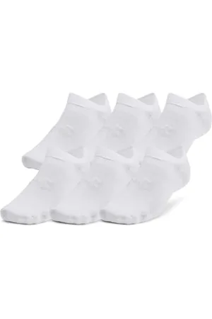 Under Armour Unisex UA Essential No Show 6pk, Breathable Ankle Socks, Comfortable Trainer Socks, Unisex Compression Socks with Anti-Odour Technology