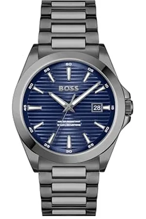 HUGO BOSS Three Hand Quartz Movement Watch for Men Strike Collection with Stainless Steel Bracelet