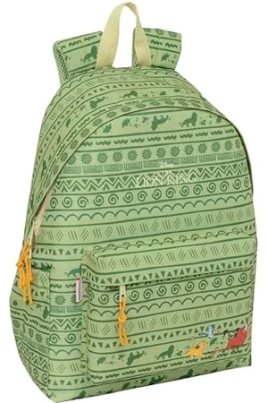 Safta MUFASA – Laptop Backpack 14.1 Inches, Ideal for Young People of Different Ages, Comfortable and Versatile, Quality and Resistance, 31 x 13 x 43 cm, Green/Beige, , Estándar, Casual