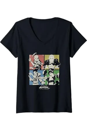 Avatar: The Last Airbender Womens Four Square Elemental Box Up V-Neck T-Shirt