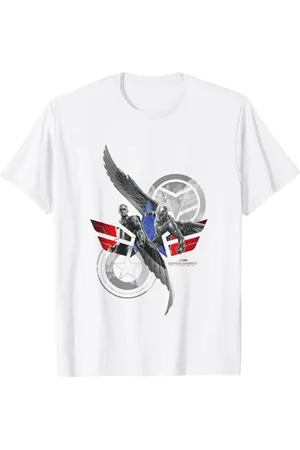 Marvel Captain America: Brave New World Cap & Falcon Logos T-Shirt