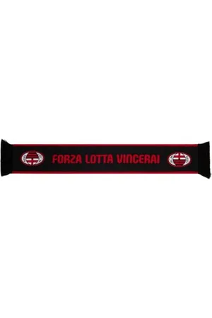 AC Milan Forza Fight Vincerai Scarf Official Product, /black, One Size