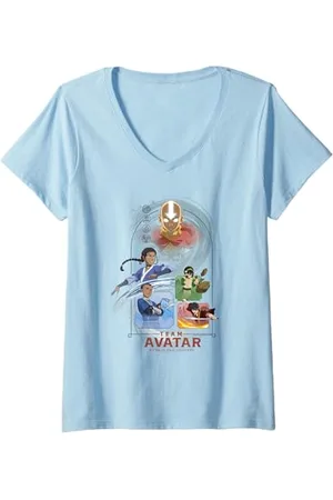 Avatar: The Last Airbender Womens Team Avatar Elemental Arch V-Neck T-Shirt