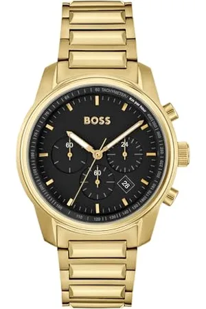 HUGO BOSS Chronograph Quartz Watch for Men with Gold Colored Stainless Steel Bracelet - 1514006
