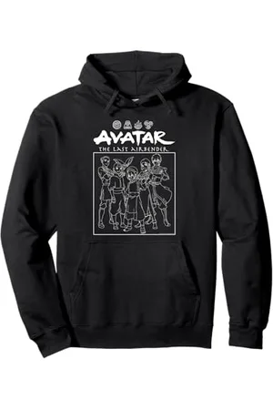 Avatar: The Last Airbender Gaang Stencil Outline Nickelodeon Pullover Hoodie