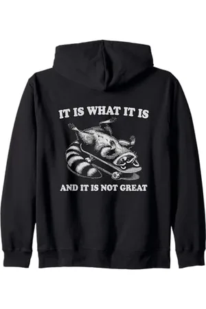 Generic Funny Retro Vintage Feral Racoon Funny Animal Graphic Zip Hoodie