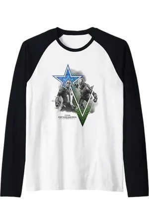Marvel Captain America: Brave New World Cap & Falcon Ready Raglan Baseball Tee