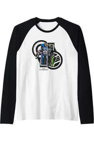 Marvel Captain America: Brave New World Cap & Falcon Panels Raglan Baseball Tee