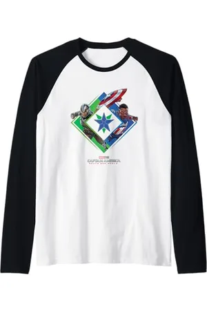 Marvel Captain America: Brave New World Falcon & Cap Teamup Raglan Baseball Tee