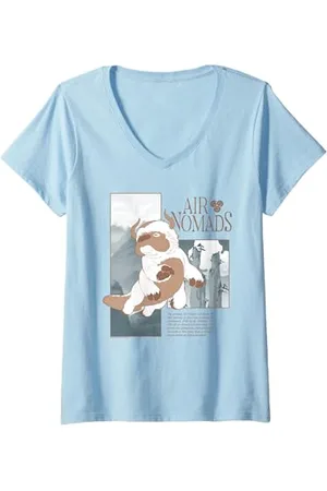 Avatar: The Last Airbender Womens Appa Sky Bison Yip Yip V-Neck T-Shirt