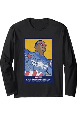 Marvel Captain America: Brave New World Cap Face Poster Long Sleeve T-Shirt