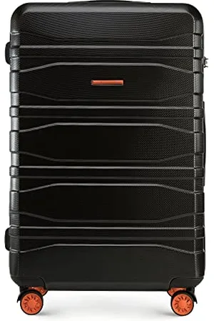 Wittchen Adventure Line Modern Polycarbonate Case Horizontal Stripe Pattern TSA Lock, Black/Orange, Kosmetikkofer, Modern